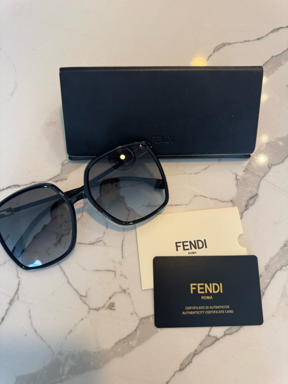 Fendi Black Sunglasses with Gradient Gray Lenses - Picture 6 of 7